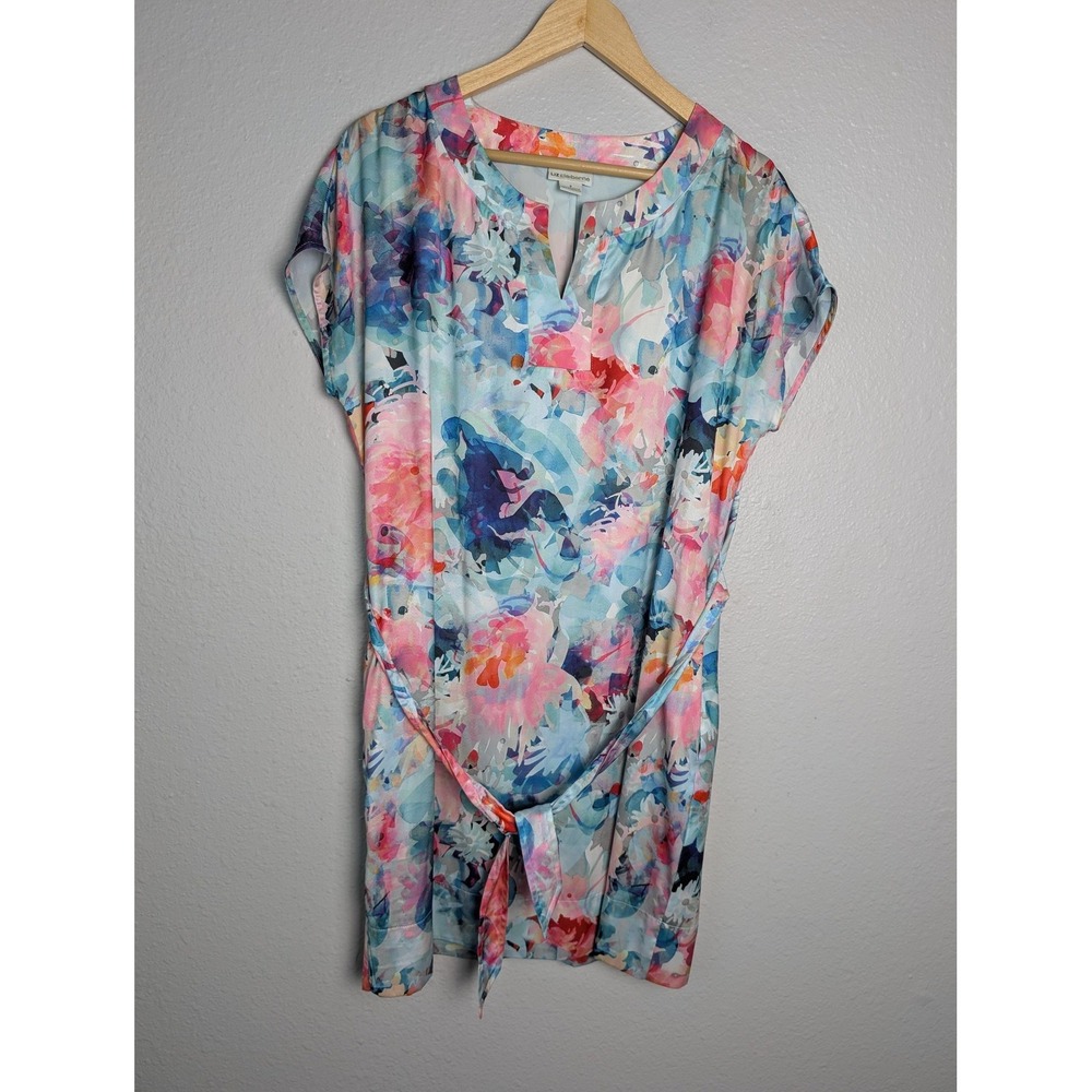 Liz Claiborne‎ Dress Womens S Multicolor Short Shift Short Sleeve V-Neck Pockets